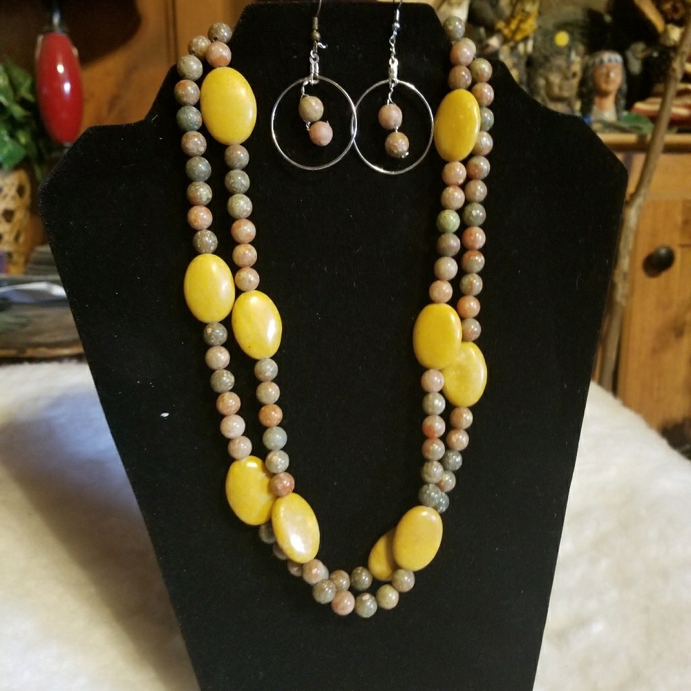 Jasper stone necklace